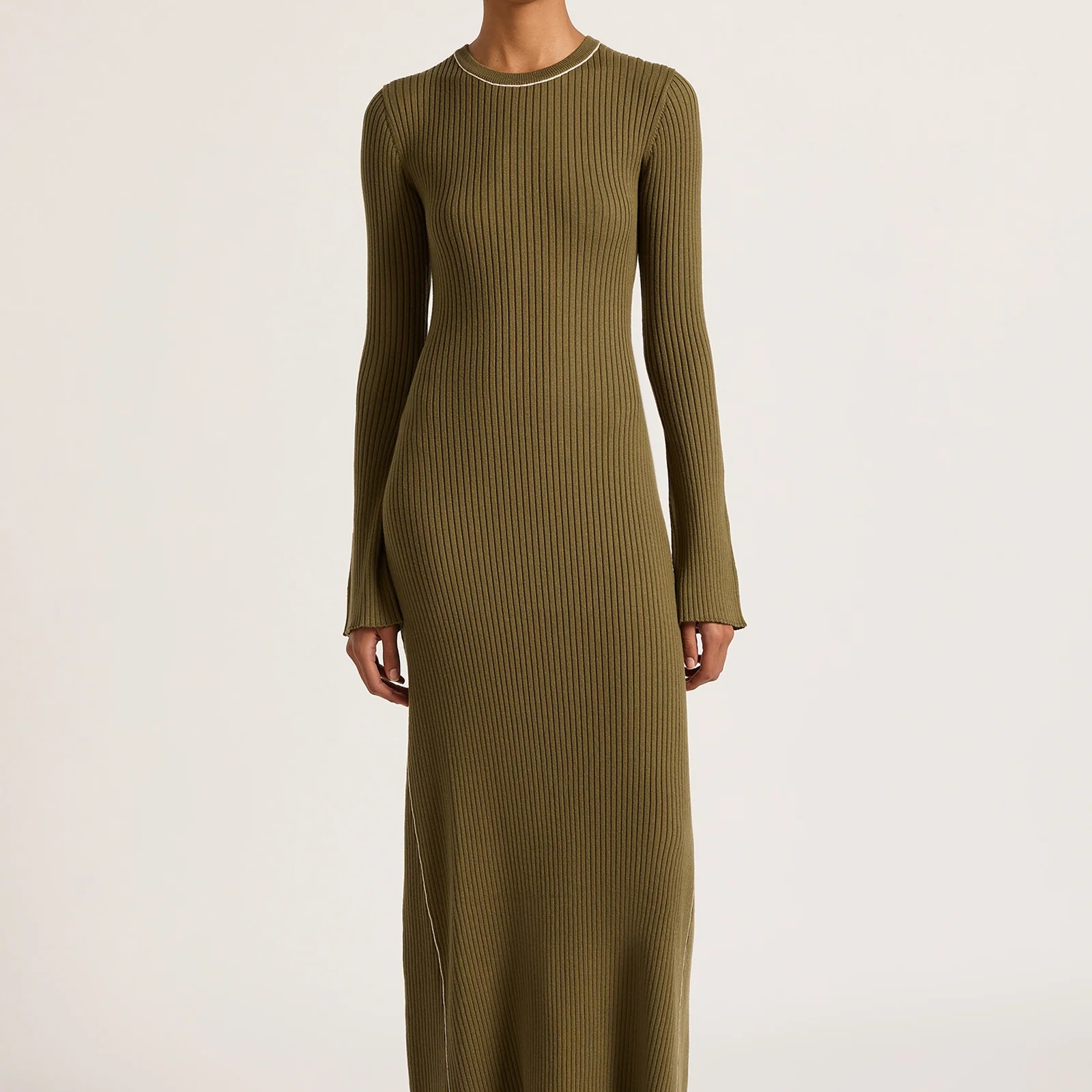 Gaia Knit Maxi Dress - Olive-Nude Lucy-Lot 39 Store & Cafe