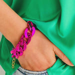 Met Chain Bracelet - Metallic Hot Pink-Mosk Melbourne-Lot 39 Store & Cafe